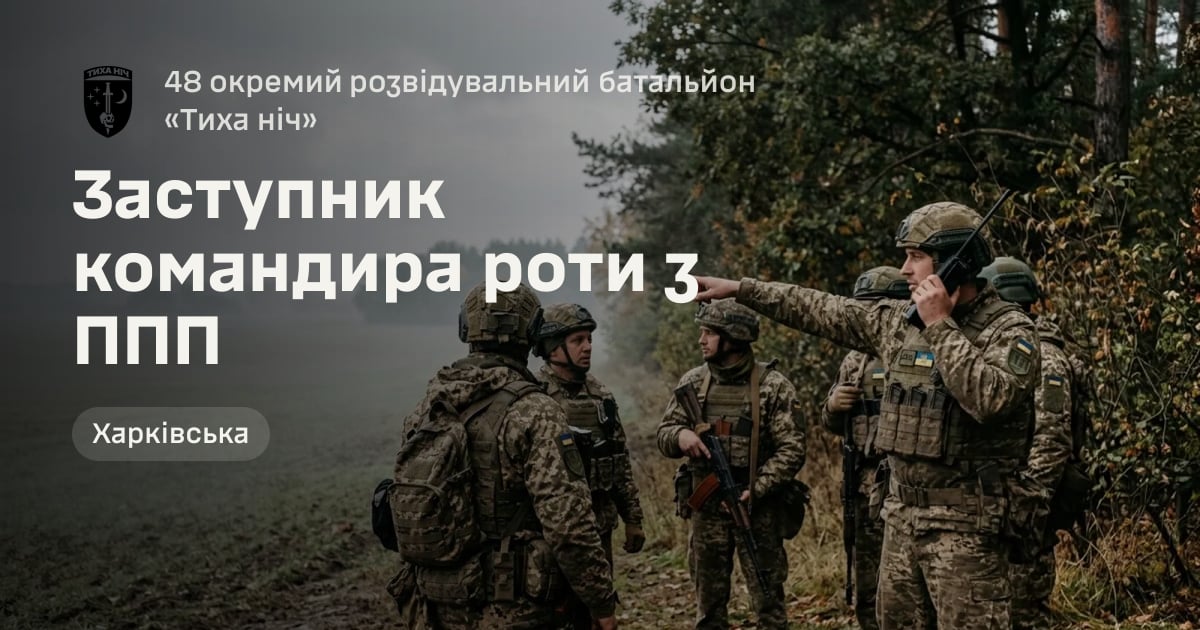 Заступник командира роти з ППП — 48 окремий розвідувальний батальйон «Тиха ніч»