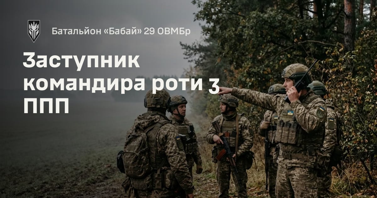 Заступник командира роти з ППП — Батальйон «Бабай» 29 ОВМБр