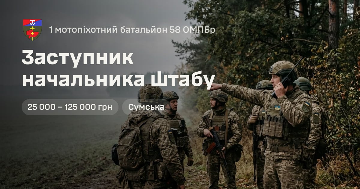Заступник начальника штабу — 1 мотопіхотний батальйон 58 ОМПБр