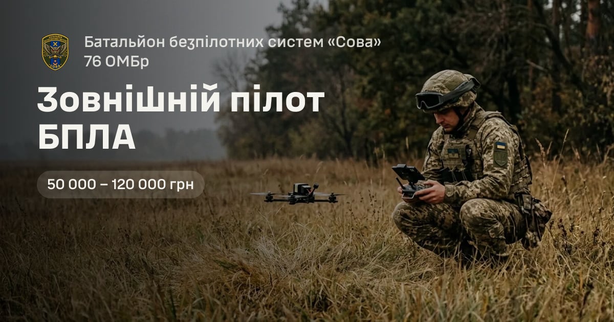 Зовнішній пілот БПЛА — Батальйон безпілотних систем «Сова» 76 ОМБр