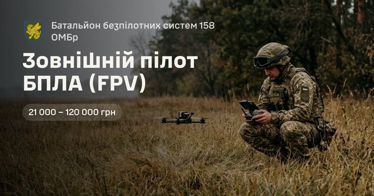 Зовнішній пілот БПЛА (FPV) — Батальйон безпілотних систем 158 ОМБр