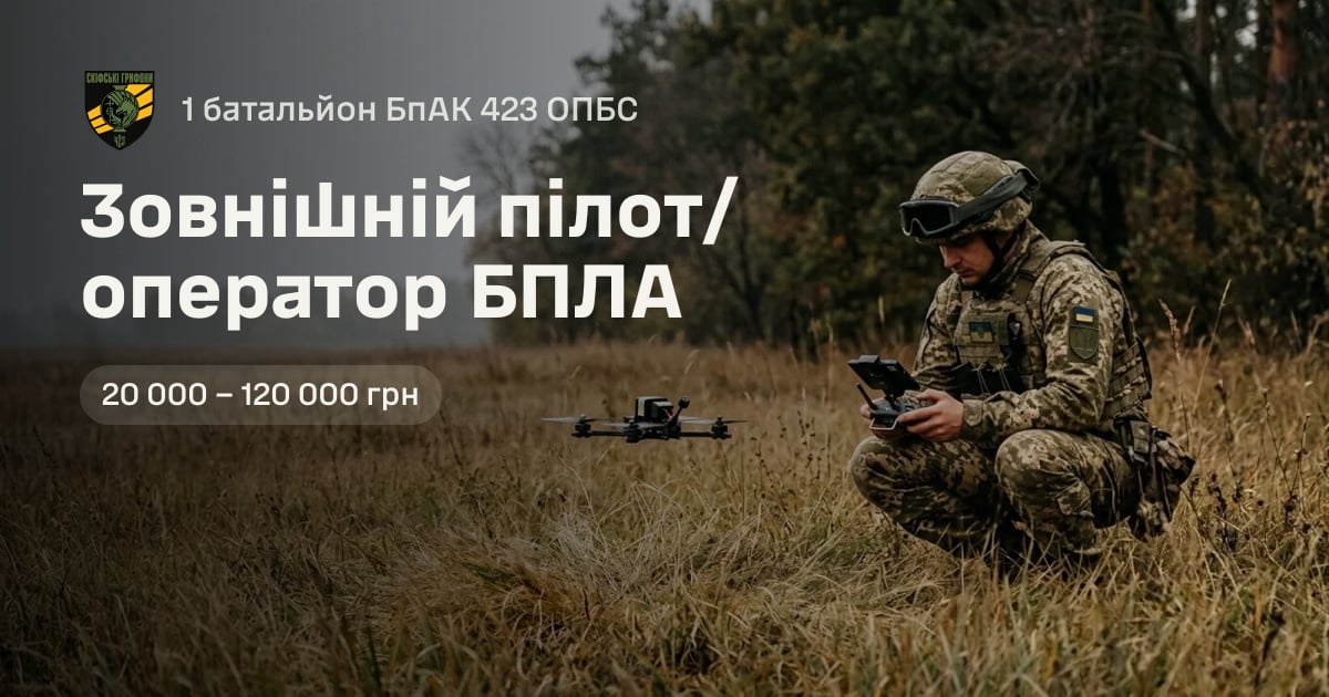 Зовнішній пілот/оператор БПЛА — 1 батальйон БпАК 423 ОПБС